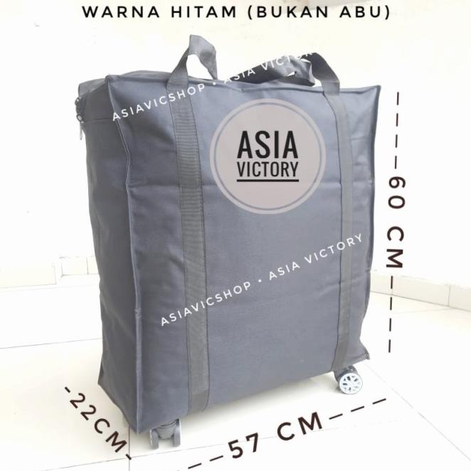 Tas Travel Tj Troli Trolley Barang Shopping Bag Roda 4 Foldable Lipat