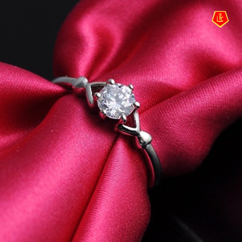 [Ready Stock]Fashion Simple 925 Silver Diamond Ring