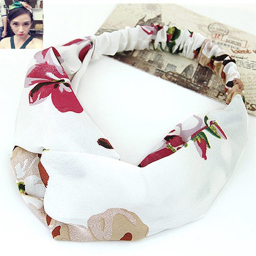 LRC Bando Fashion Flower Pattern Decorated Wide Design