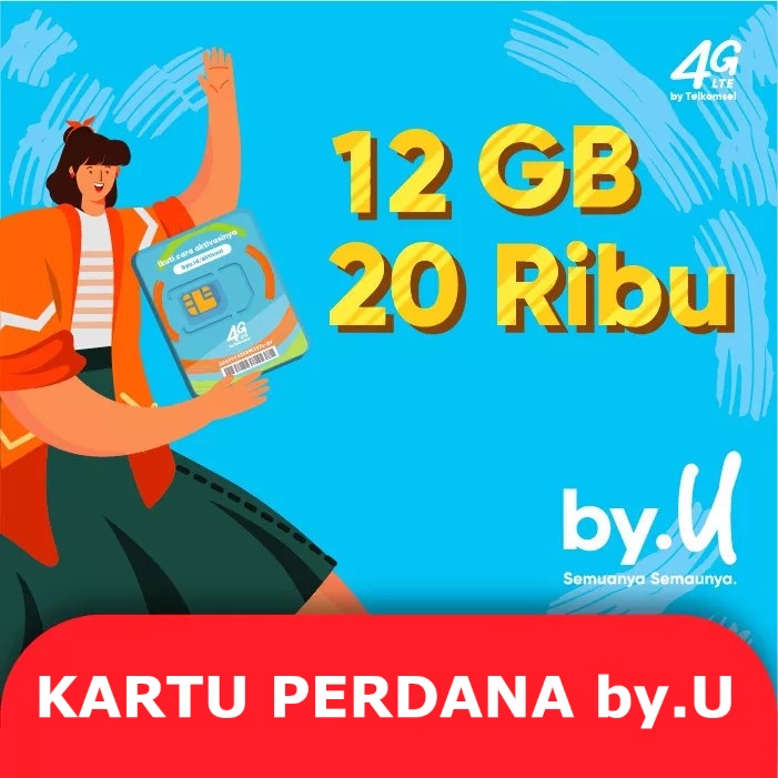 Kartu Perdana  byU by U Kuota 12 GB 10 HARI