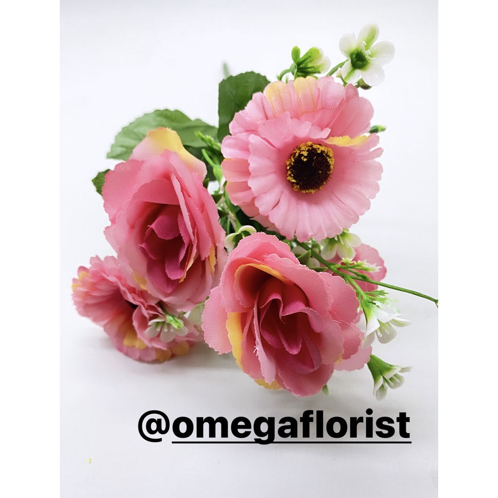 Bunga Mawar Daisy Artificial Bunga Artificial/Bunga Plastik/Bunga Dekorasi/Dekorasi Pernikahan/Pernikahan-Pink Tua