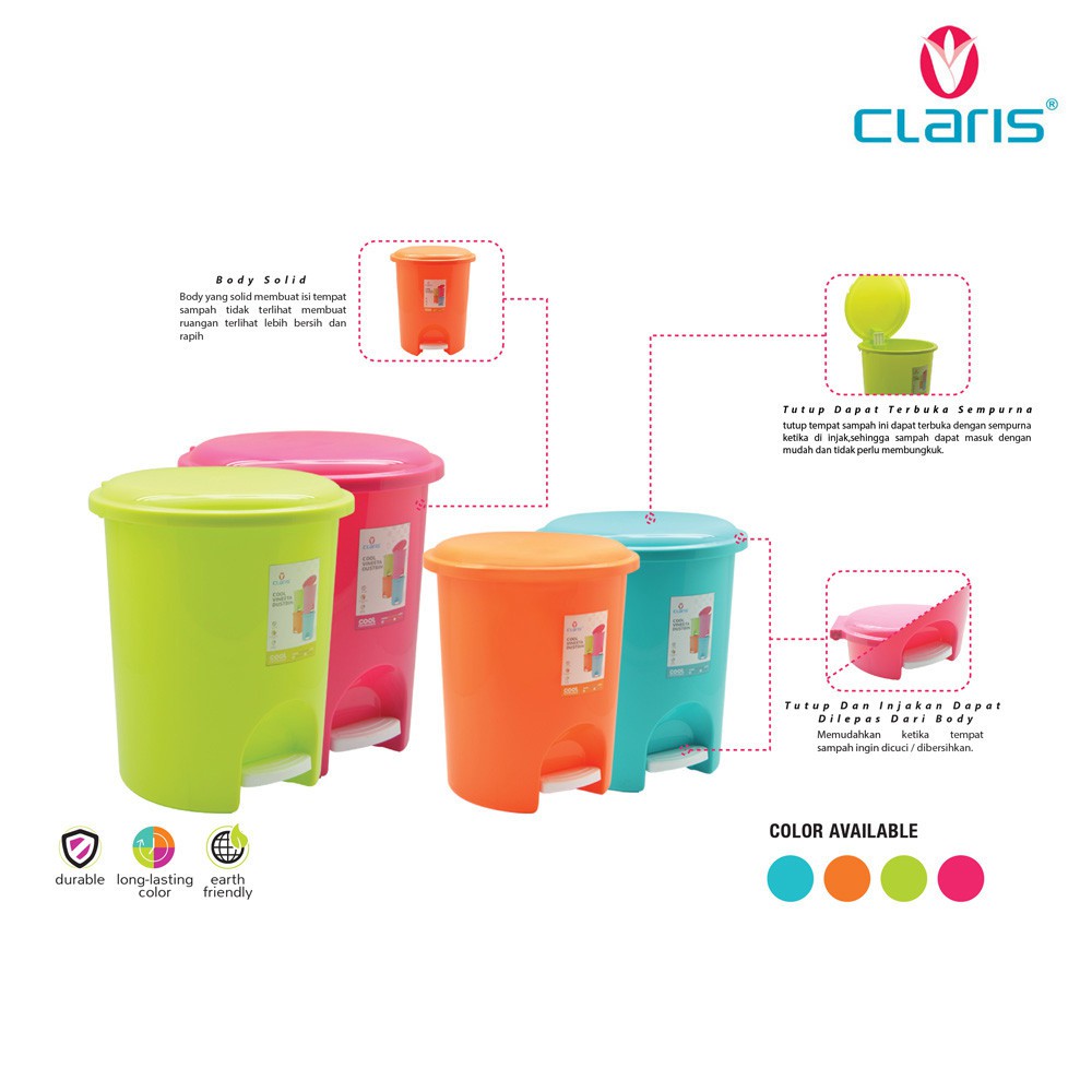 Tempat Sampah Injak Claris Vineeta Dusbin 1167 - 20 Liter