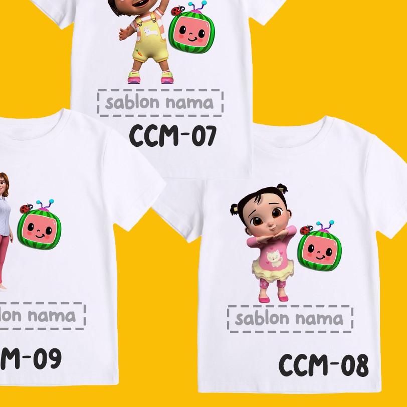 ➳ Cocomelon - Kaos Anak Baju Cocomelon Baju Couble Keluarga Sablon Nama Ulang Tahun Anak ☚