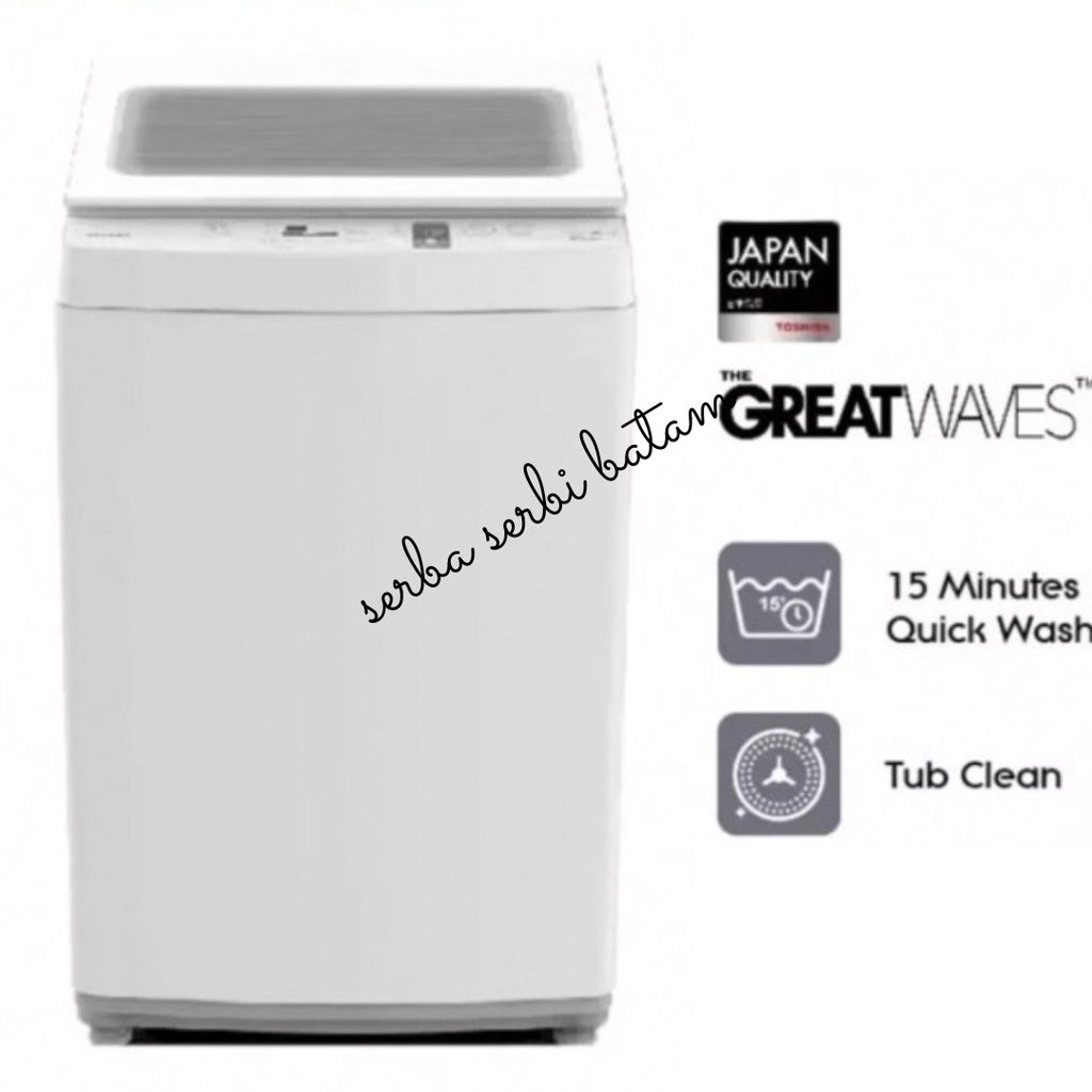 TOSHIBA Mesin Cuci Top Loading 1 Tabung Kapasitas 9kg AW-J1000FN BATAM