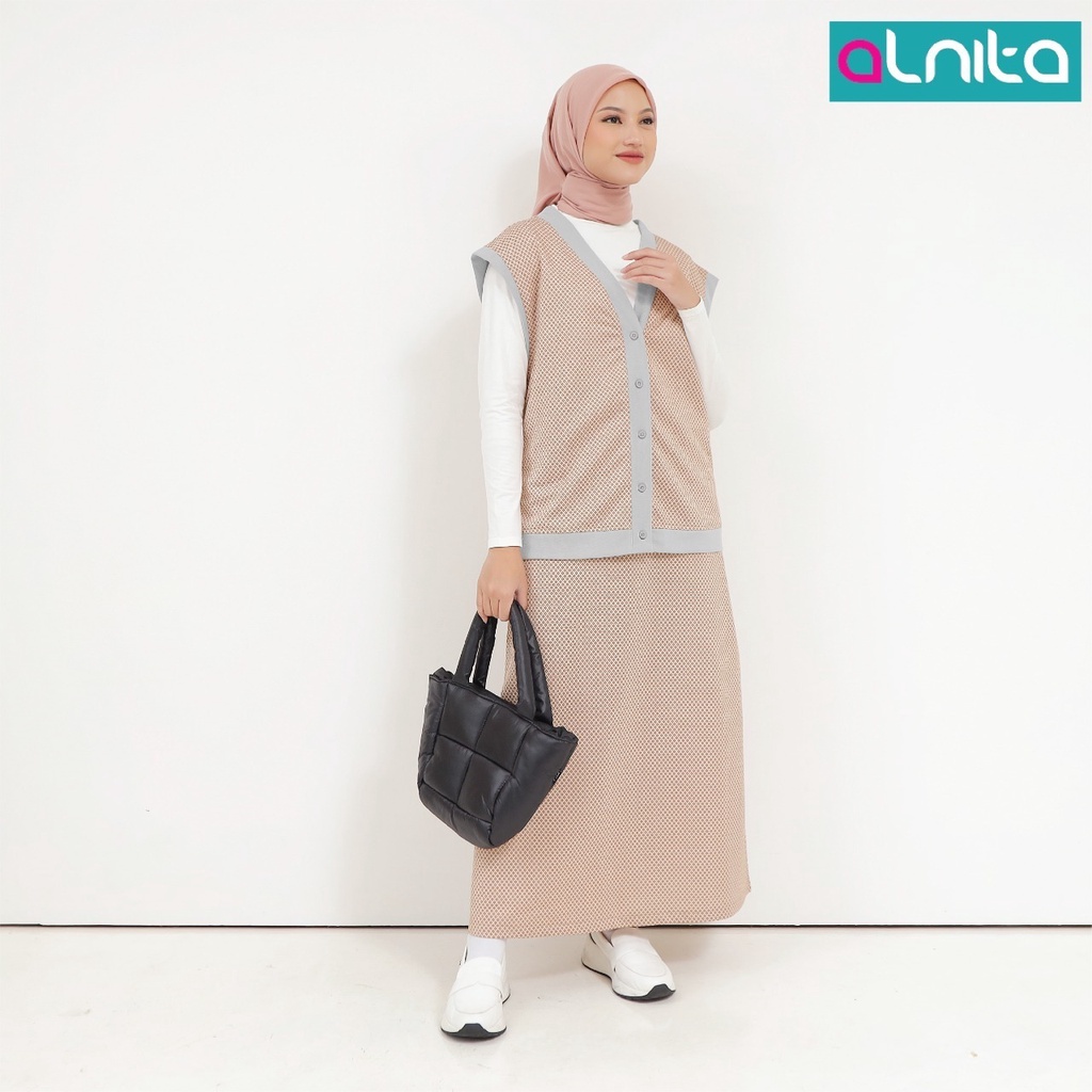 Alnita Rok Neva Bahan Hazel Bawahan Wanita Muslimah Kekinian Trendi by Alnita bisa COD