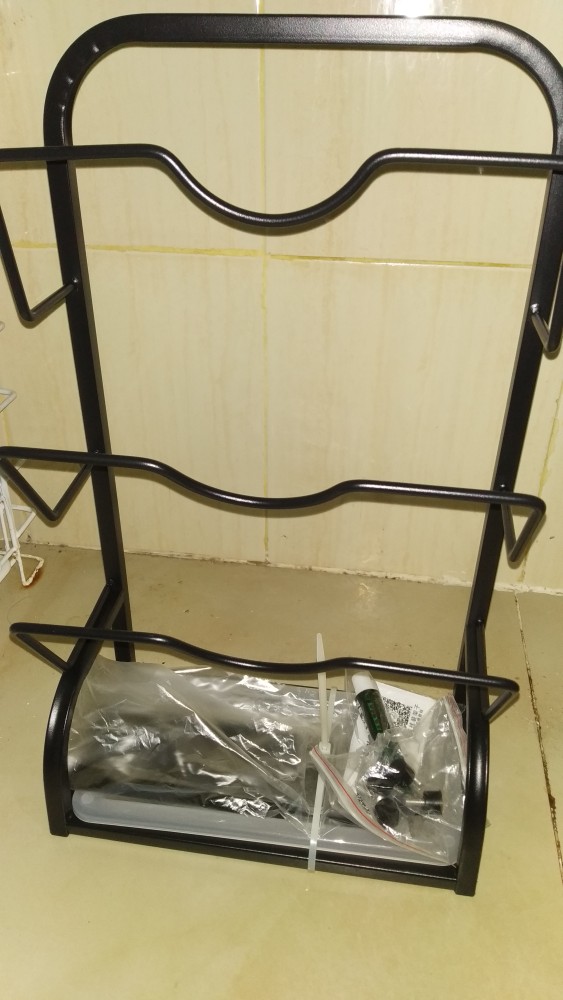 Netel 3 Tier Kitchenware Pot Tutup Rak Penyimpanan Dapur Besi Tahan Karat Perak / Hitam