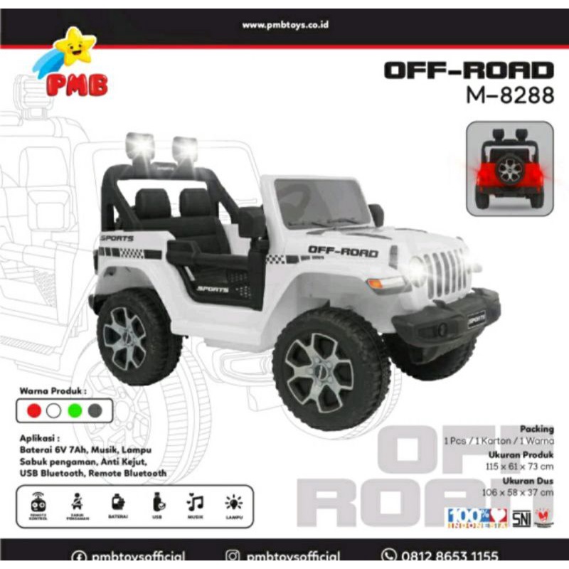 Mobil Aki Mainan Anak Jeep PMB M 8288&amp;Jeep Exotic 7734