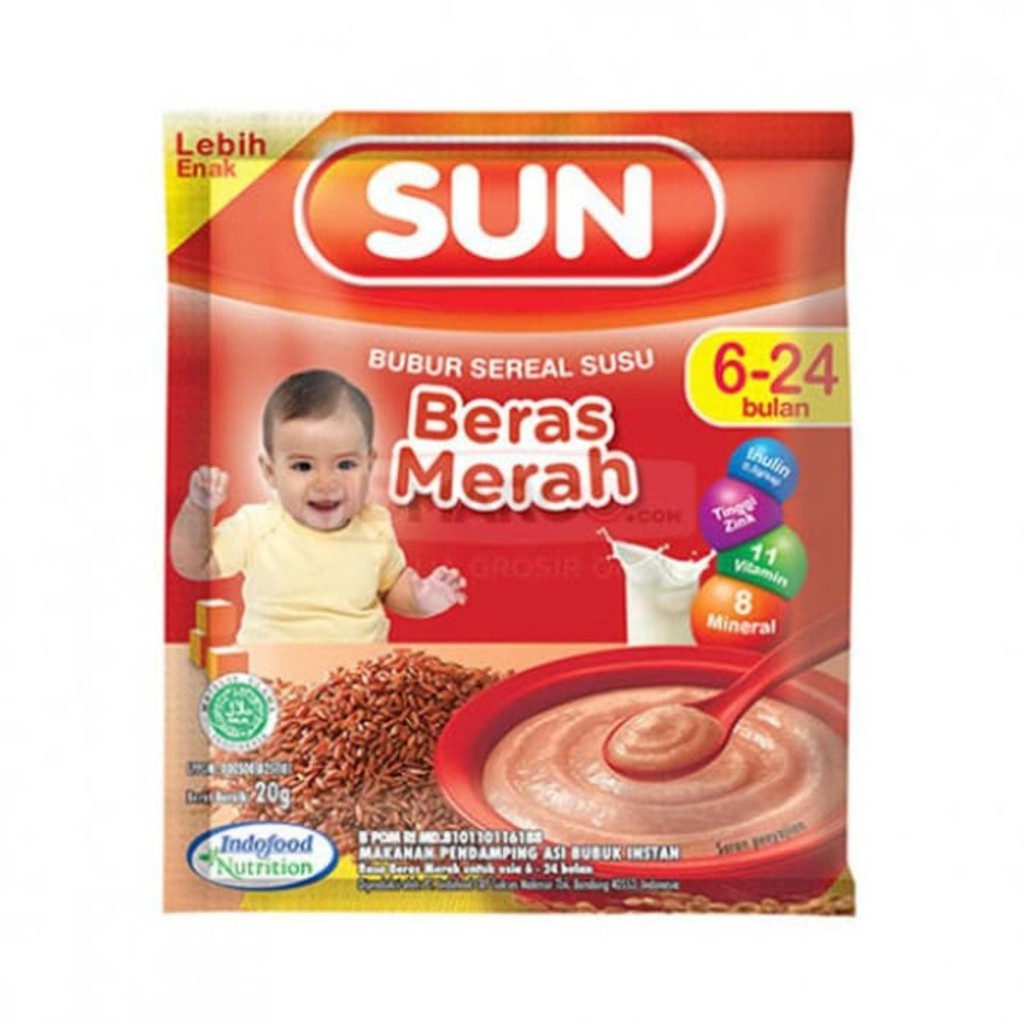 

SUN BC SUSU BERAS MERAH 20GR DAN UBI UNGU 120GR SACHET - Merah