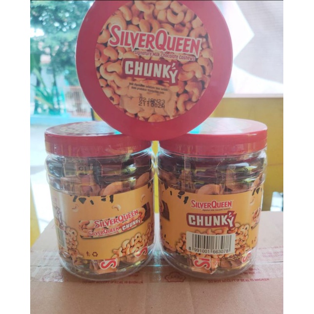 

Silverqueen Chunky Bar Ukuran 33 gram/Cunky Bar Jar Isi 12 pcs Per Toples