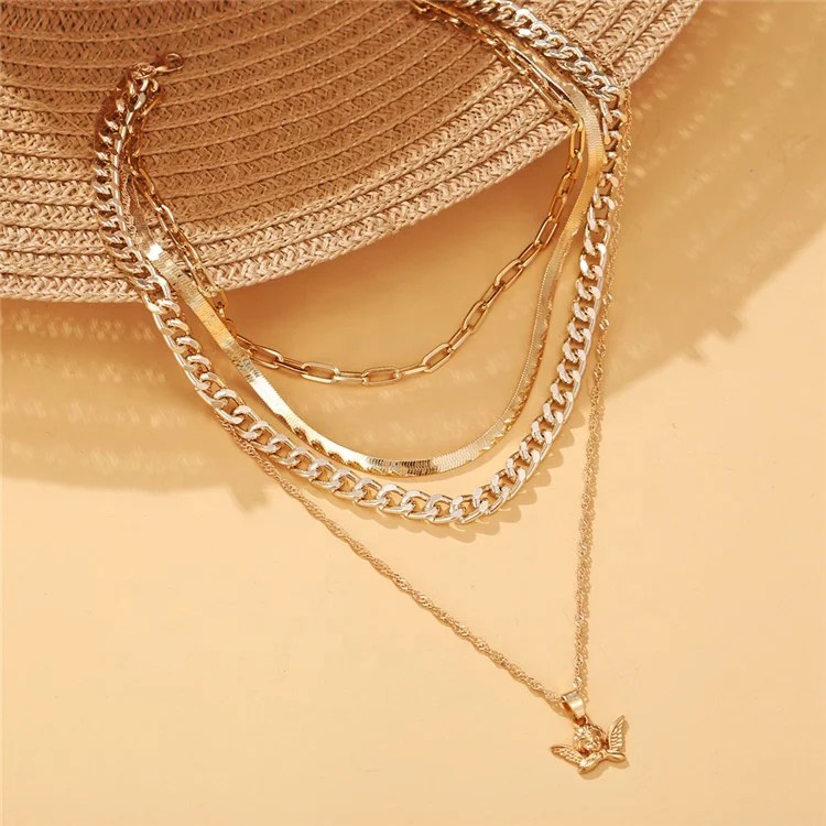 Kalung Choker Multilayer Rantai Jangkar Dalika