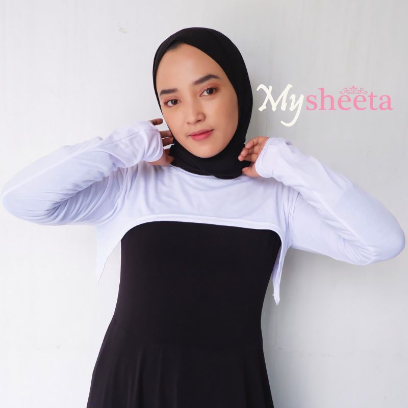 manset crop premium• manset sambung lengan bolero • manset kaos •-Putih