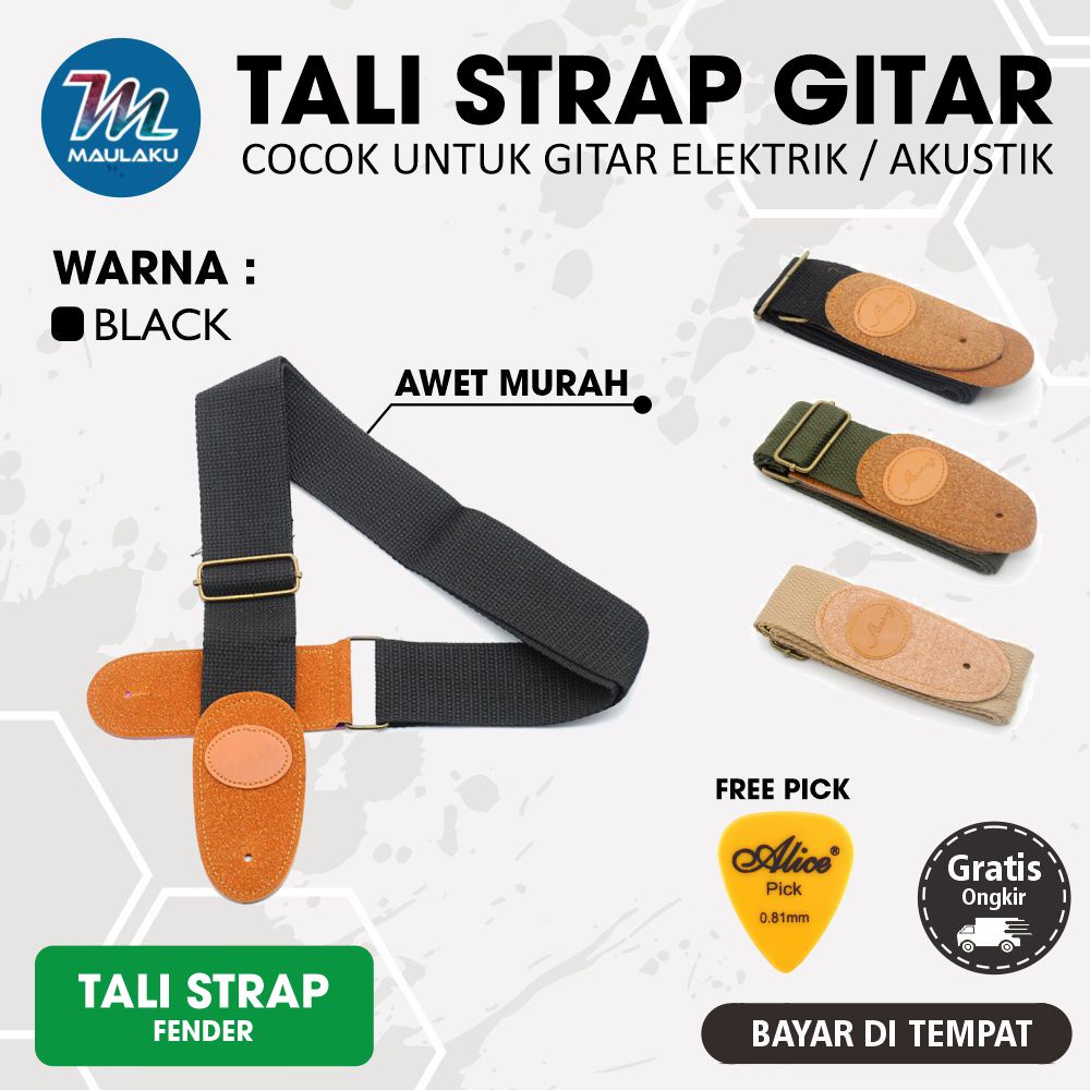 Strap Gitar Akustik / Strap Gitar Listrik / Strap Gitar Bass Tali Pengikat Gitar