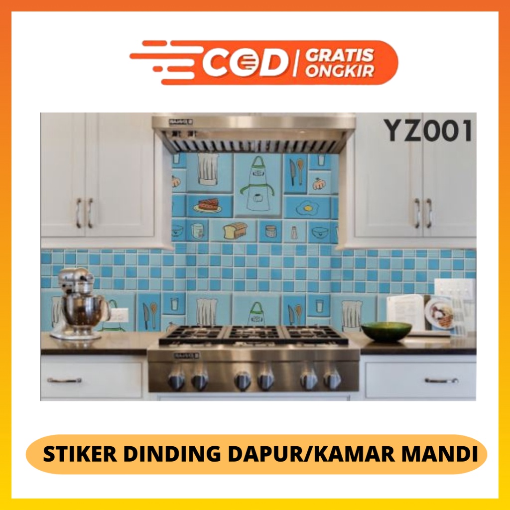 Stiker Dapur Ukuran 60Cm X 5M Motif Karakter Bunga Kotak stiker dapur anti minyak anti api anti air Stiker Dapur &amp; kamar mandi WHFURNITURE