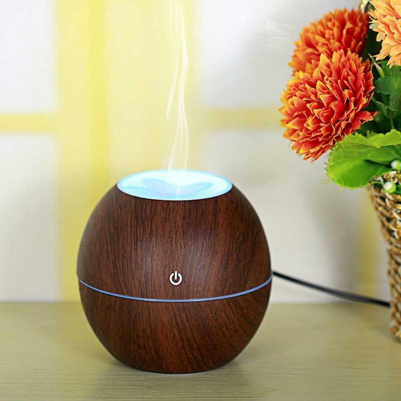 Ultrasonic Humidifier Aroma Essential Oil Wood 130ml PROMO