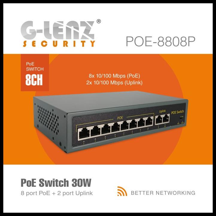 Glenz Cctv Switch Poe 8 Port