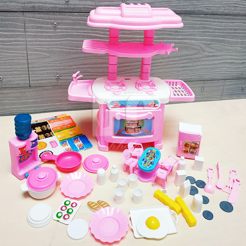 Happy Kitchen Set 105 Pink Aurora Princess Mainan Masak-masakan Peralatan Dapur Mini Berbie