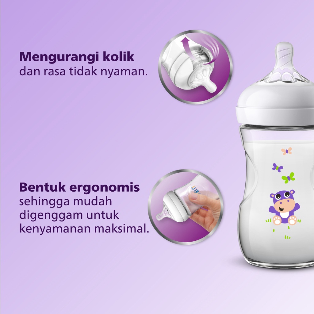 Philips Avent Botol Susu Natural 125 ml 260 ml isi 1 Polos / Motif