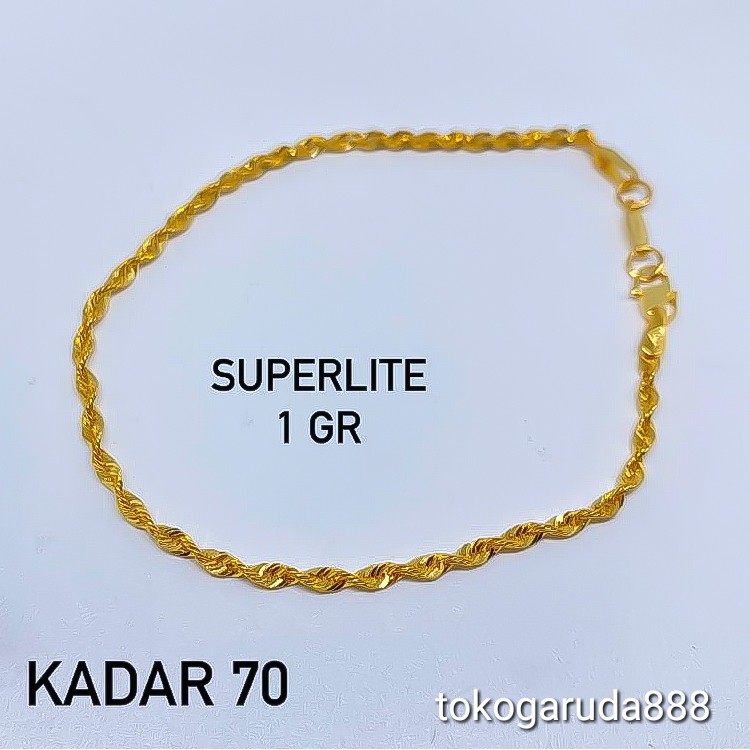 Anak dan dewasa. Rantai gelang tangan anak dan dewasa emas asli kadar 700 70% superlite gold korea tambang 1 gr terlaris hadiah nori