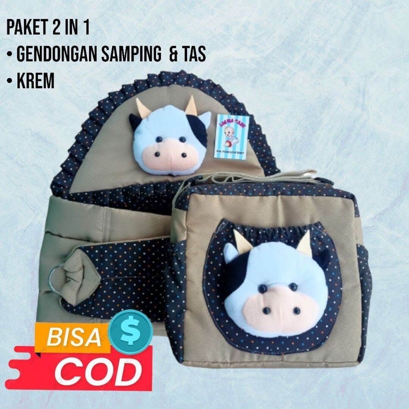 set gendongan bayi renda &amp; tas kecil dora