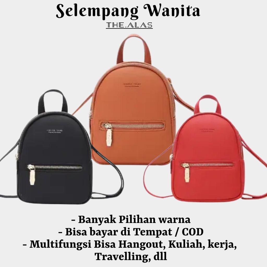 Tas Ransel Wanita Cewek Kecil Mini Polos Unik Murah