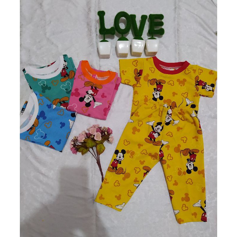 PIYAMA ANAK KAOS MOTIF MICKEY MOUSE