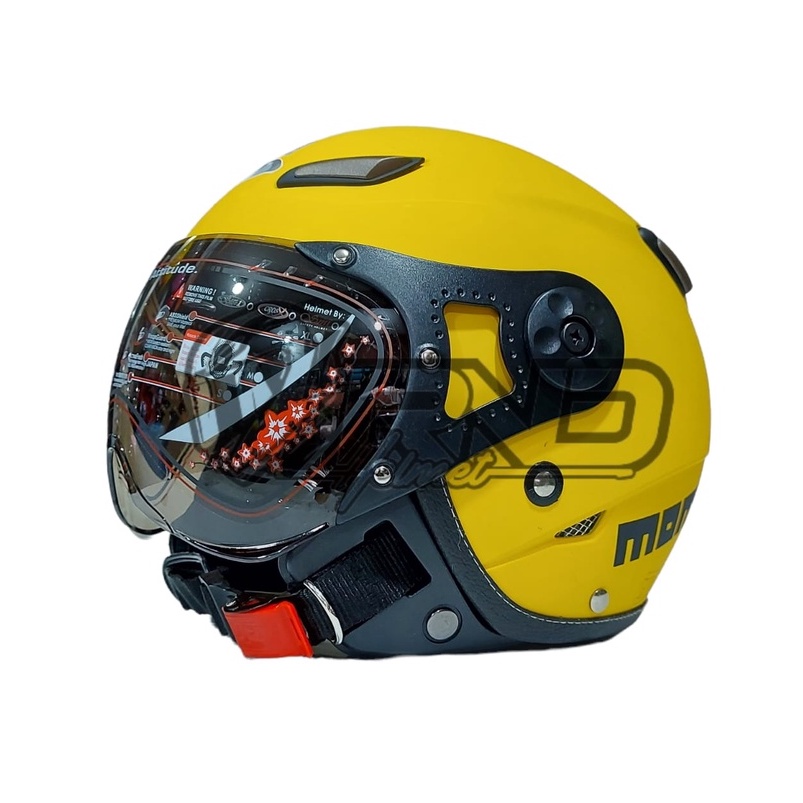 Helm Bogo Retro JPN Momo Pilot Kuning Golkar Doff