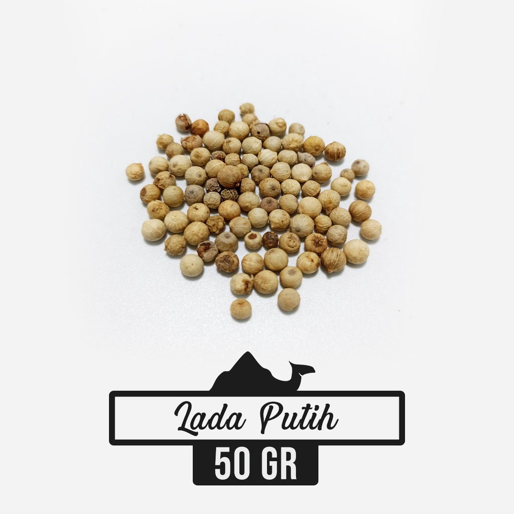 

Lada Putih Mutiara Utuh 50g 10gr Whole White Papper Biji Merica