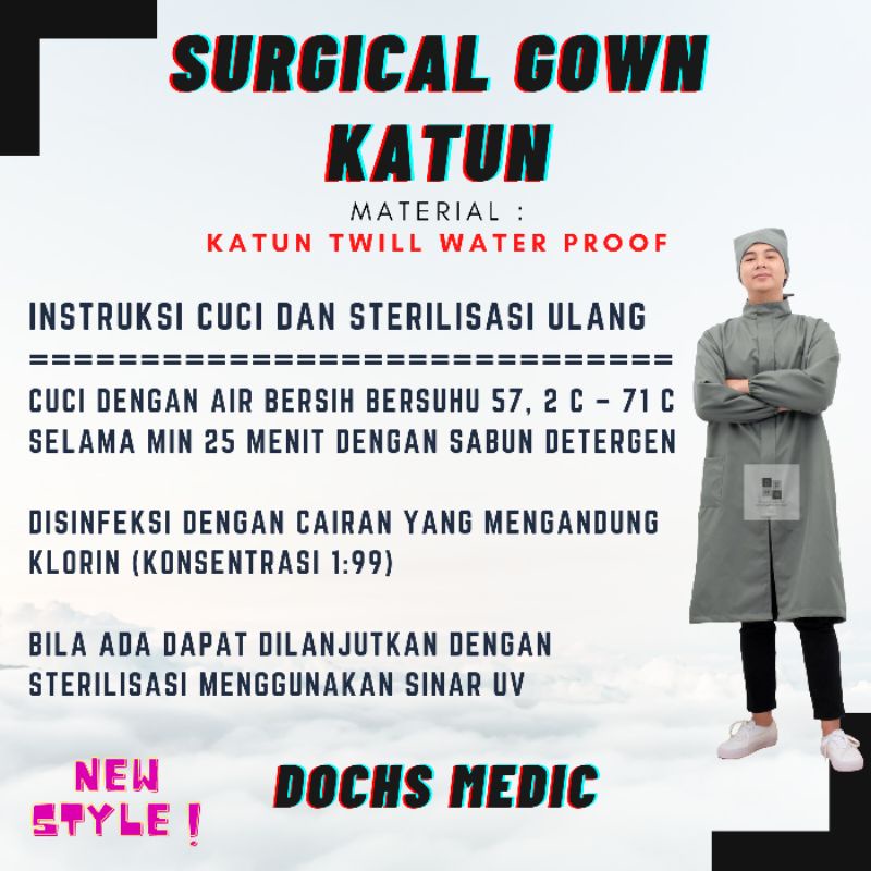 APD Gown / Surgical Gown KATUN WATERPROOF / Gaun APD KATUN WATERPROOF DOCHS MEDIC