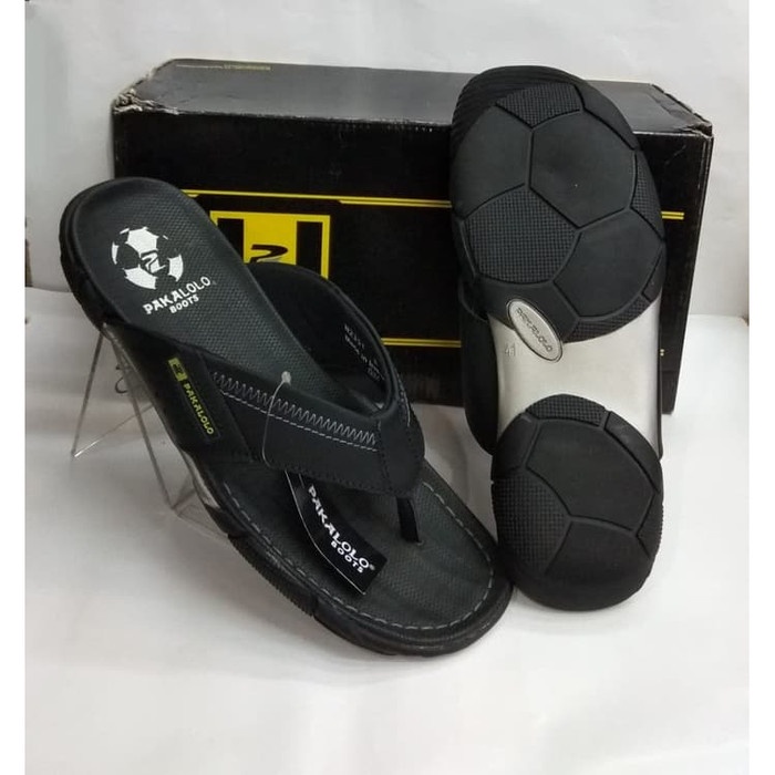 Sandal kulit pakalolo boots N 2351 hitam sendal pria ori
