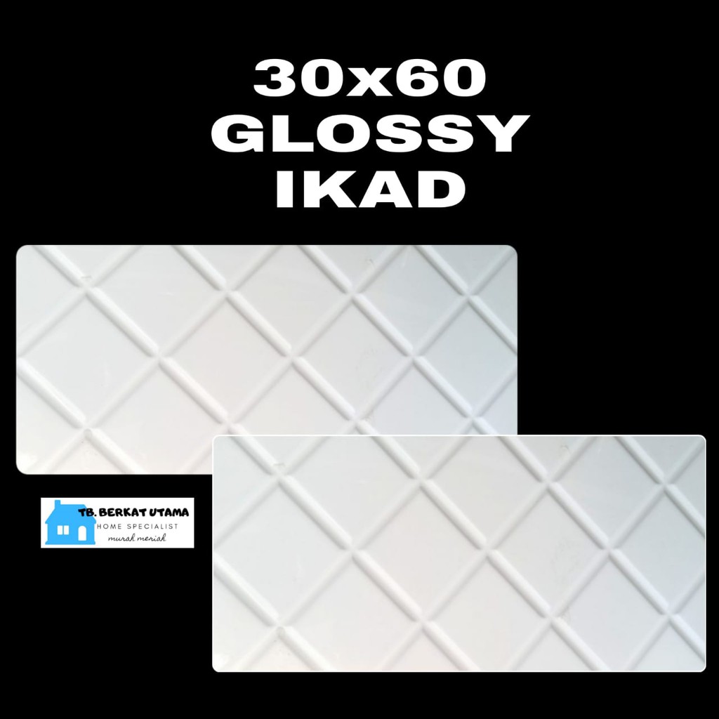 KERAMIK DINDING 30X60 GLOSSY PUTIH HEXAGON / PUTIH KOTAK-KERAMIK DINDING KAMAR MANDI