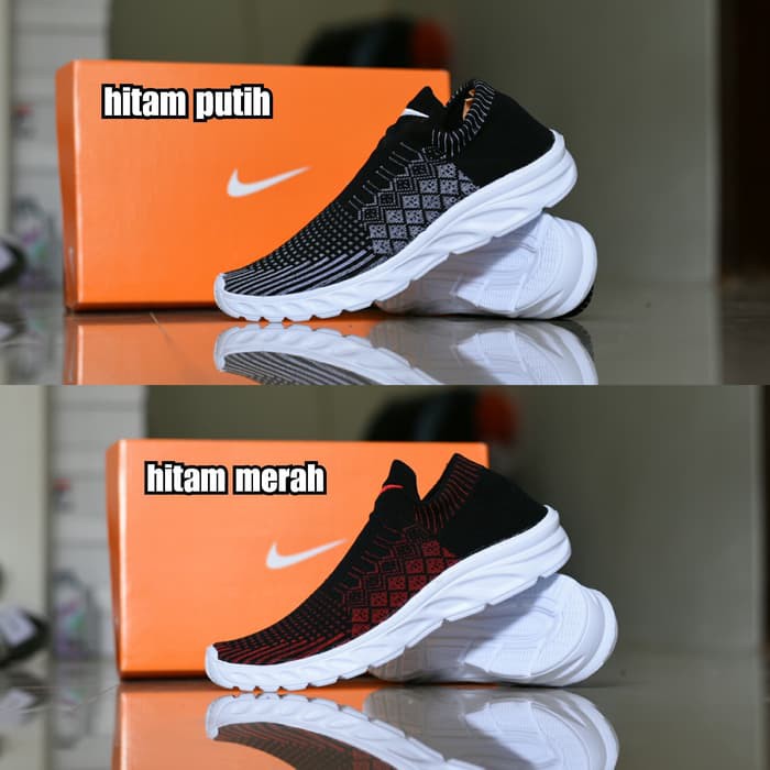 Sepatu Sport Nike HRN Slip On Slop Running Santai Hitam Tanpa Tali