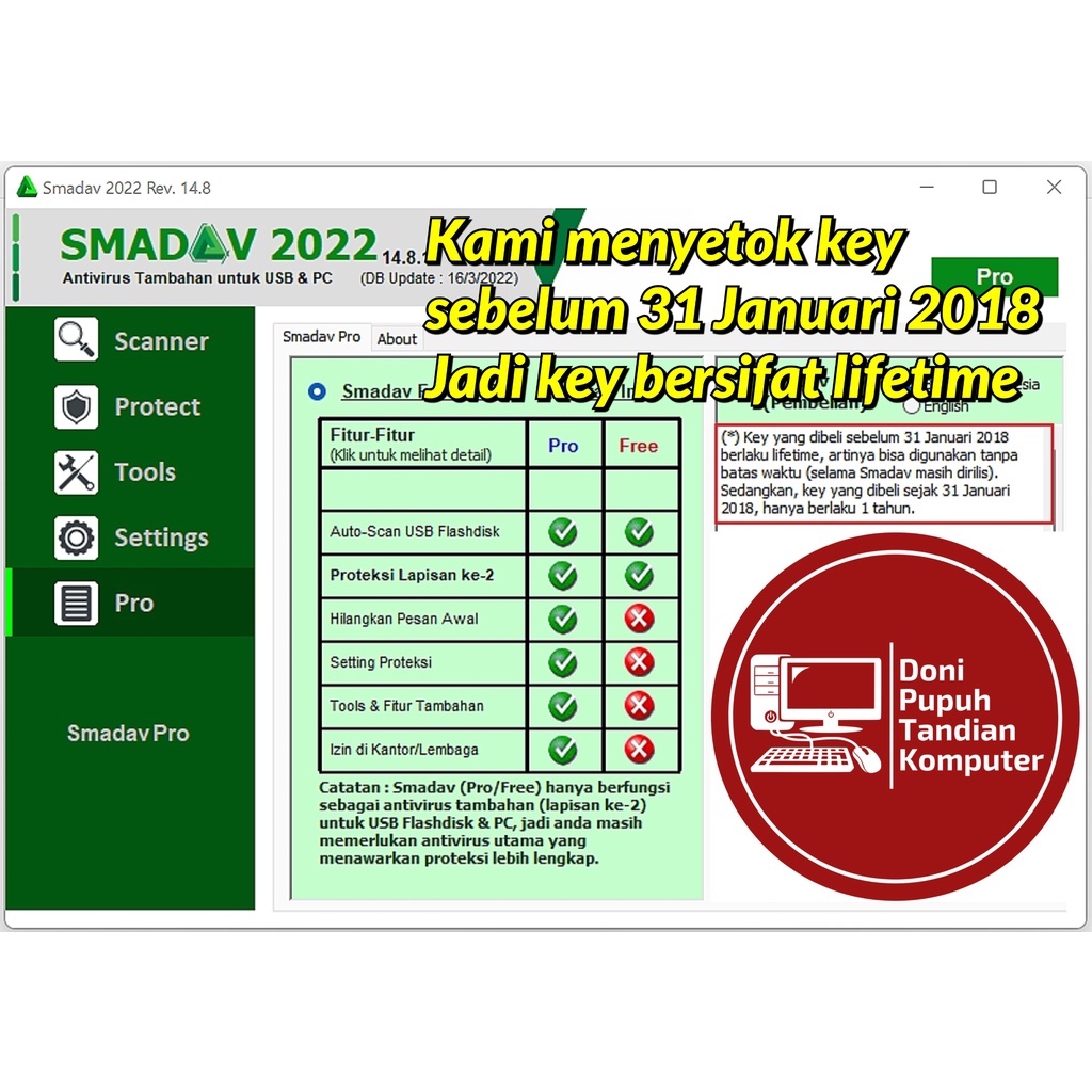 Antivirus Smadav Pro Lisensi Original Full Version Lifetime