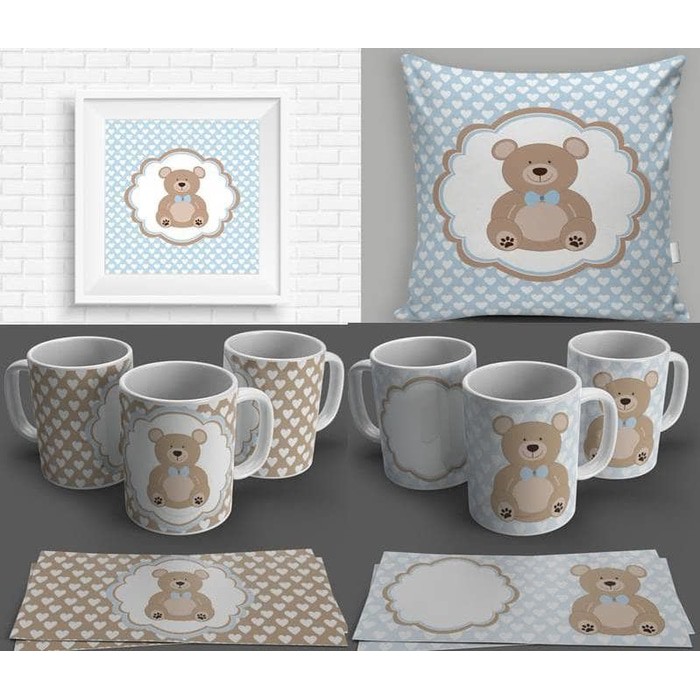 Kertas Cliparts - Teddy Baby Blue Design (7pcs)