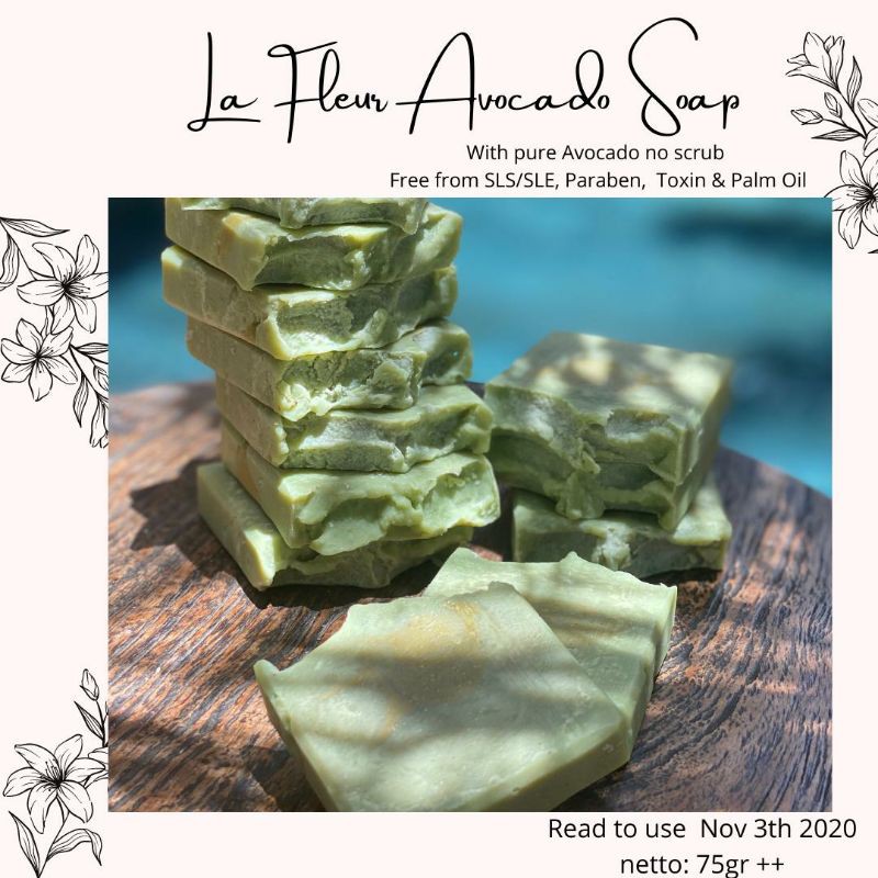 LA FLEUR NATURAL SOAP BAR WITH AVOCADO