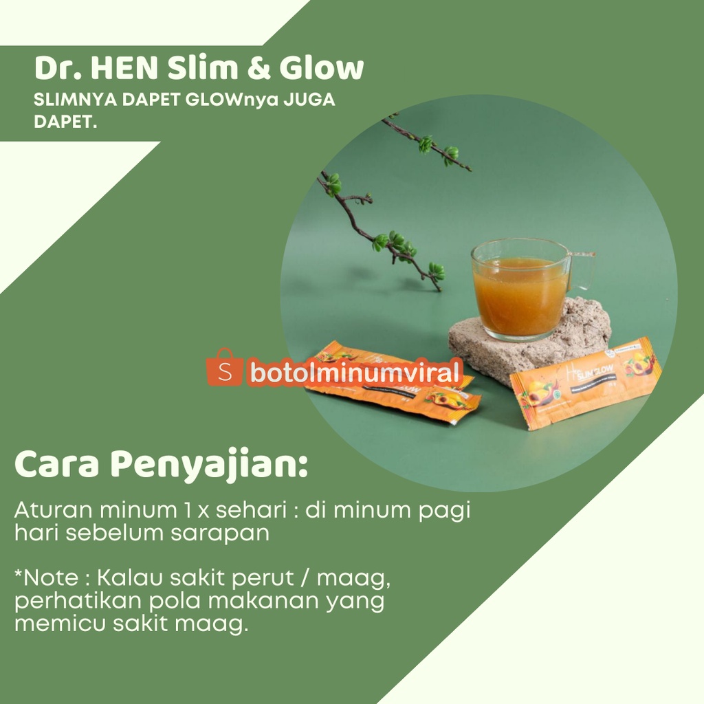 Minuman Collagen Slim Glow Diet Sachet Pelangsing Dr.Hen DNA Salmon