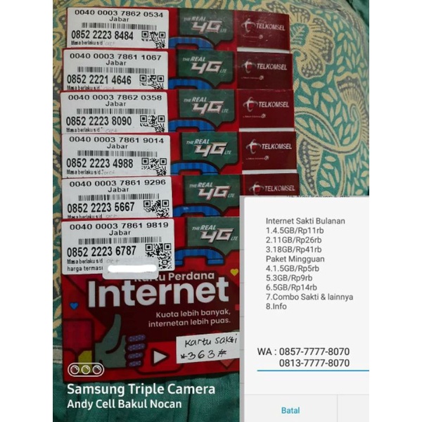 NOMOR CANTIK KARTU SAKTI INTERNET SAKTI MURAH COMBO SAKTI