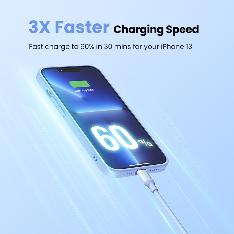 【Stok Produk di Indonesia】(New Arrival) UGREEN Kabel Data / Charger USB Tipe C Ke Lightning MFi Bahan Silikon Panjang 1M Untuk iPhone 14 13 Pro Max 7 8 11 12 13 Pro Max