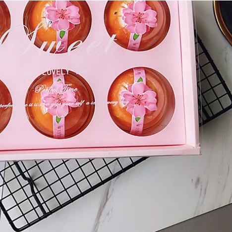 

Mooncake Box Dome 6 Sweet Blue/Pink with paperbag (SET) dus moon cake - Dome Sweet BLUE