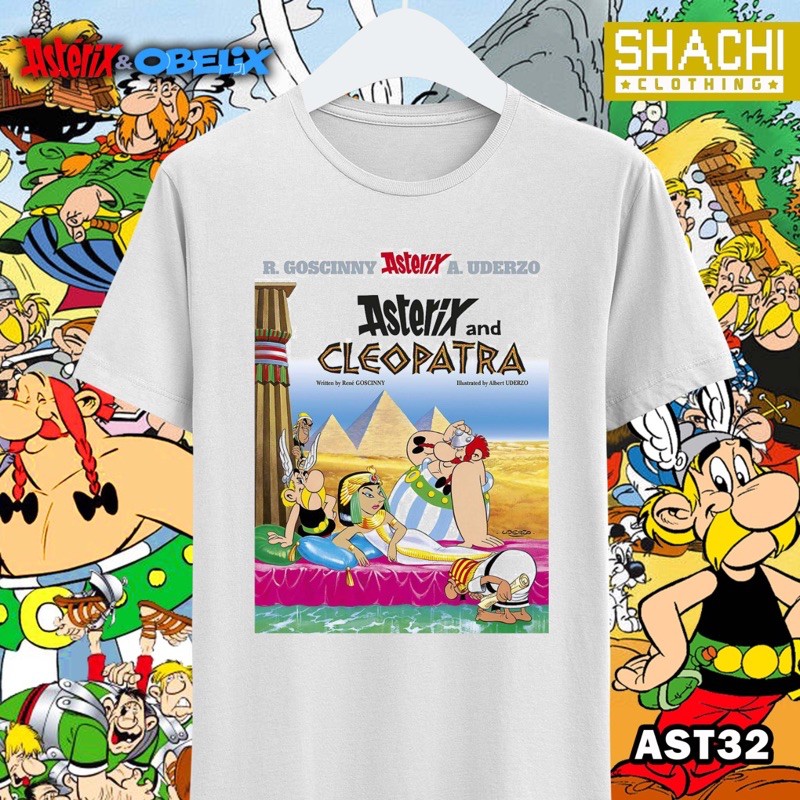 T Shirt Kaos Komik Jadul ASTERIX and Cleopatra - Premium White NSA