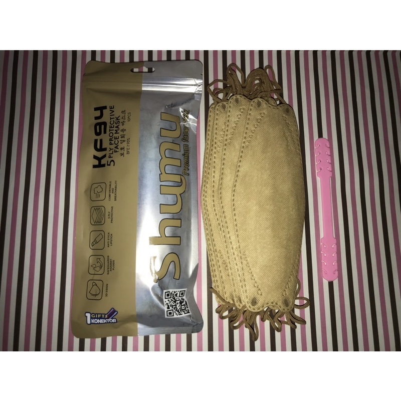 Masker KF94 SHUMU 5PLY Warna Apricot