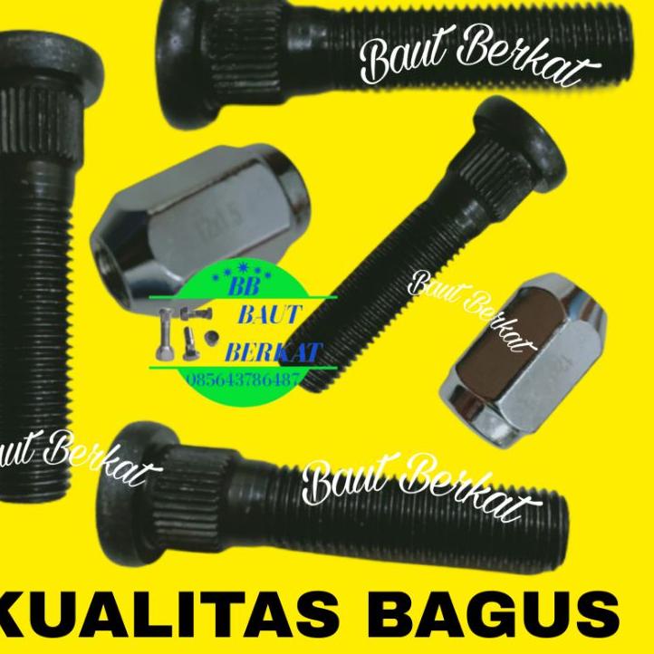 Terkini ECER baut roda mur racing  panjang baut mur roda racing  panjang 6cm T7A »