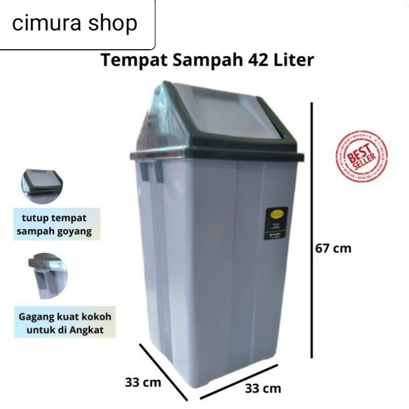 Jual Tempat Sampah Tongsampahtempat Sampah 42litertempat Sampah Tutup Goyang 3641