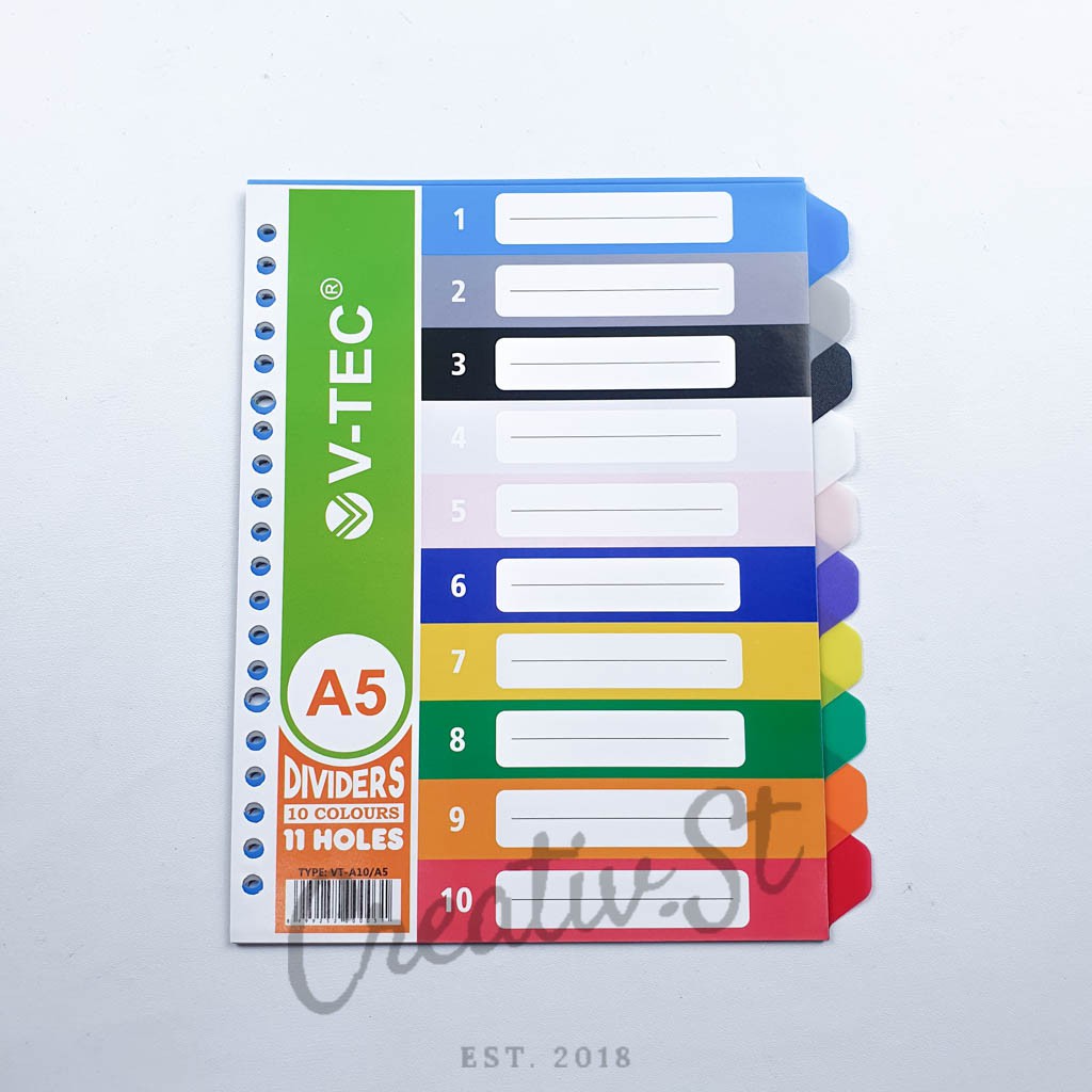 

V-TEC Pembatas Binder Loose Leaf Cardboard Divider A4 A5 B5