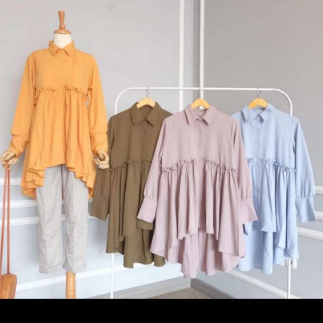 PREMIUM ! SESUAI GAMBAR Heila tunik sugar kleren bahan Zara import fit L