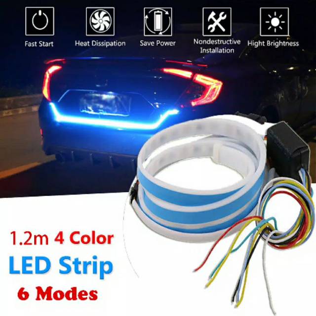 LED Strip 36 Lampu 12V/24V Panjang 1.2M Anti Air untuk Sinyal Rem Belakang Mobil truck atau bus