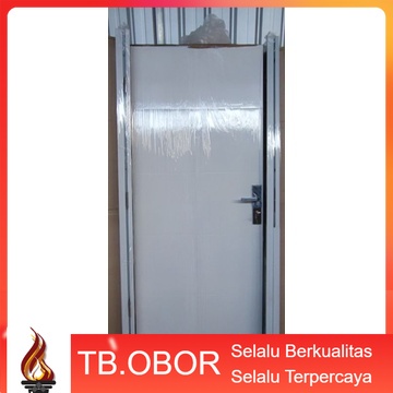 Pintu Kamar Tidur Utama Baja Kodai TX-08 Warna Putih Motif Garis Ulir Corak Urat Serat Kayu Top Stee
