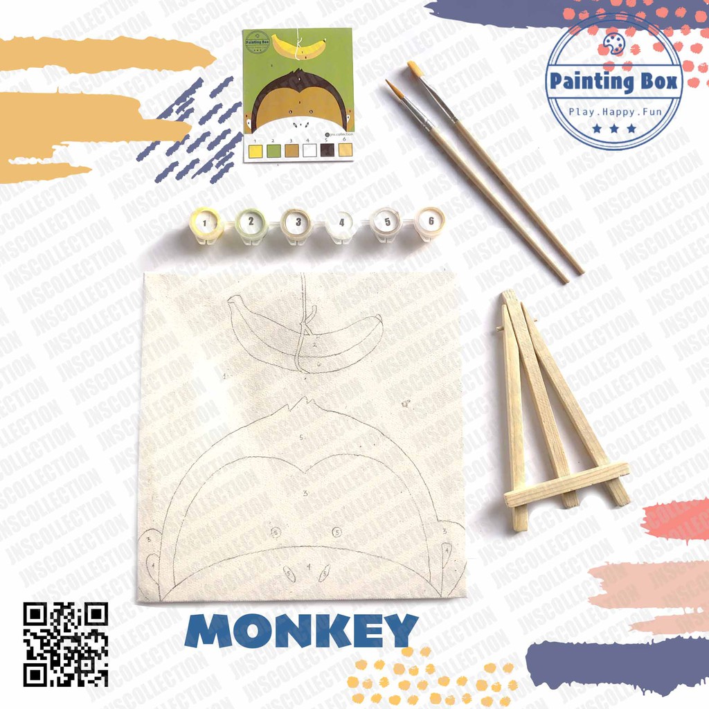 

PAINT BY NUMBER by Painting BOX I Painting Kit I Aktivitas melukis anak Monkey