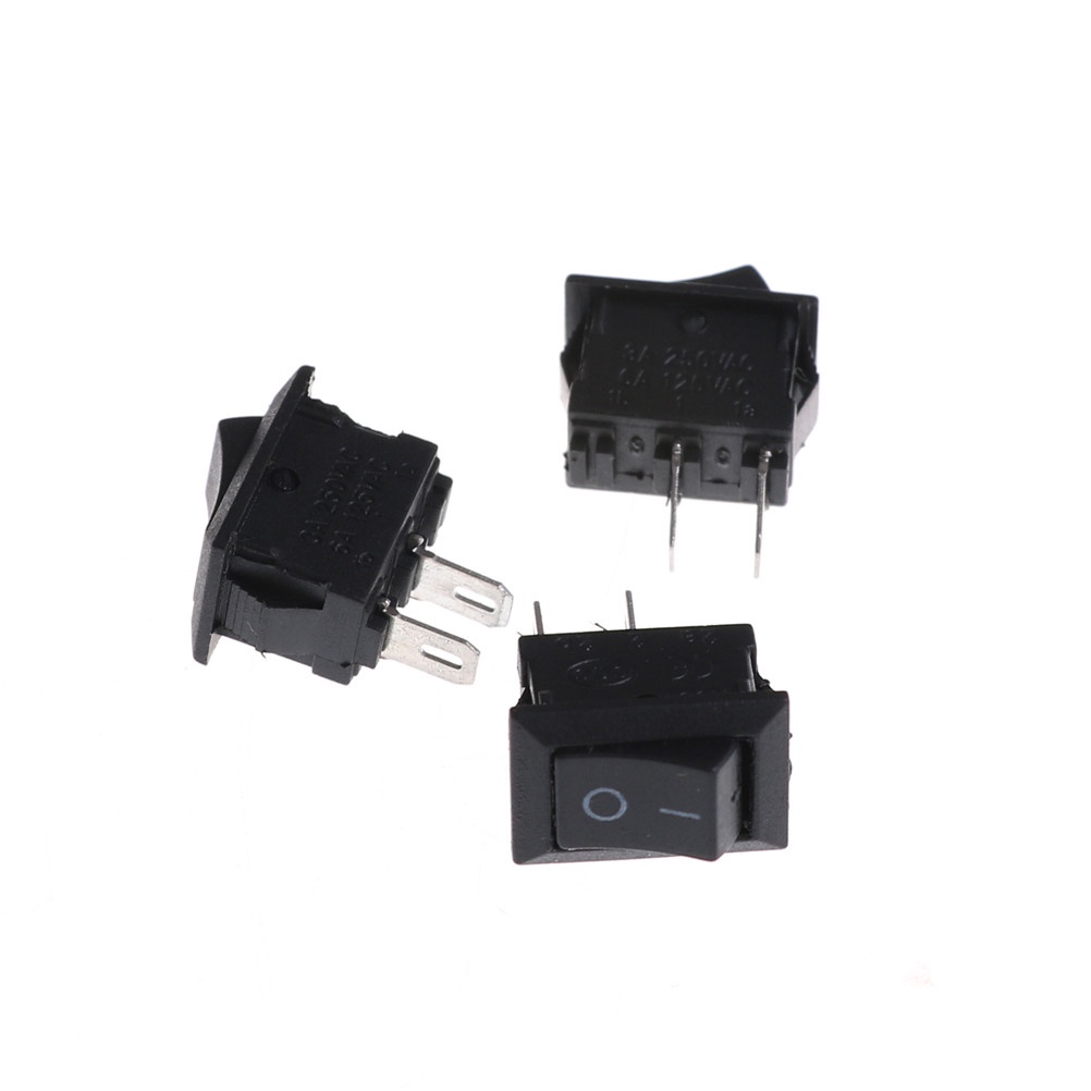 【Theredsunrisesiwy.id】10Pcs 10*15MM Small Black Rocker Switch KCD1-11 250VAC/3A 6A 125V AC 2P Switches