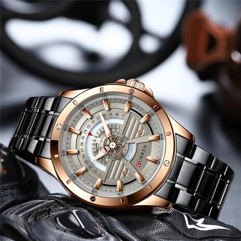 CURREN 8381 Jam Tangan Pria Analog Stainless Steel Chronograph Aktif WATCHKITE WKOS