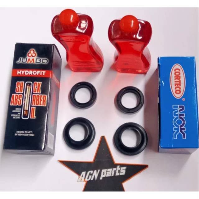 SEAL SHOCK DEPAN SUPRA NOK CORTECO -SEAL SHOCK TUTUP ABU-OLI SHOCK DEPAN JUMBO SEPAKET